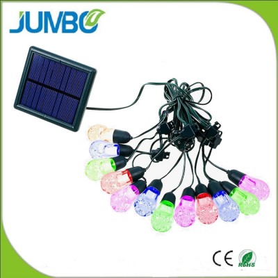 Multi color outdoor String Lights solar powered 12 RGB LED lamps for gazebo home patio party christmas holiday wedding events